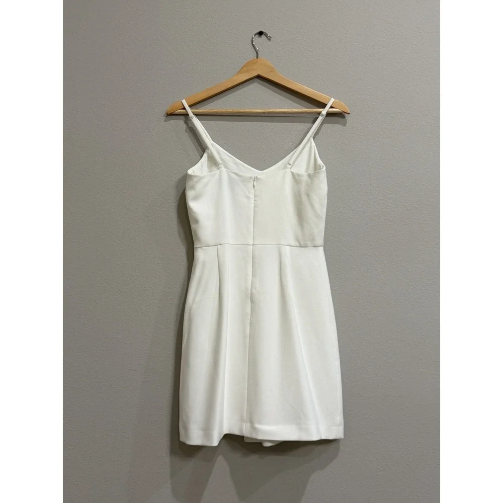 French Connection‎ Whisper White Faux Wrap Mini Dress Size 2 Spaghetti Strap
